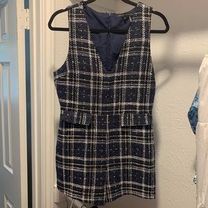 English Factory navy and white tweed romper size M